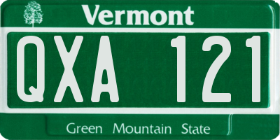 VT license plate QXA121