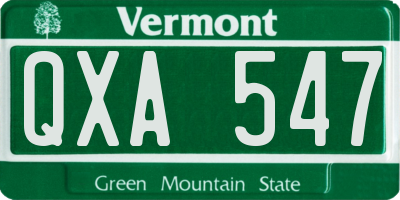 VT license plate QXA547