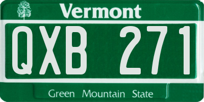 VT license plate QXB271