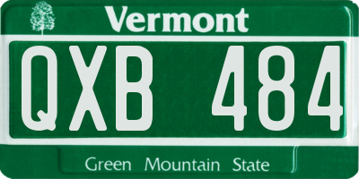 VT license plate QXB484