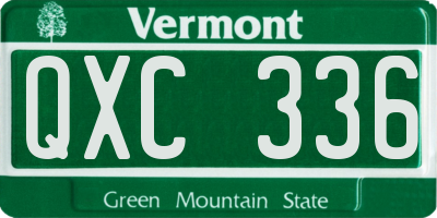 VT license plate QXC336