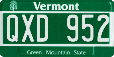 VT license plate QXD952