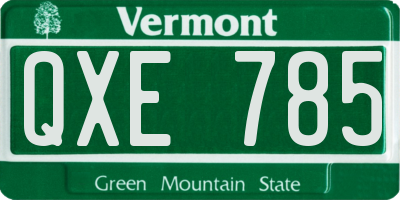 VT license plate QXE785