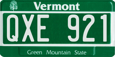 VT license plate QXE921