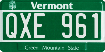 VT license plate QXE961