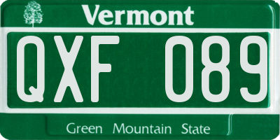 VT license plate QXF089