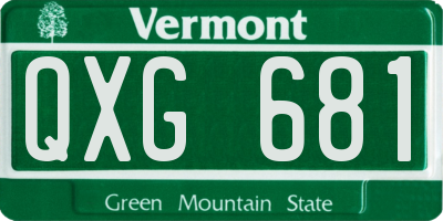 VT license plate QXG681