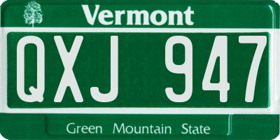 VT license plate QXJ947