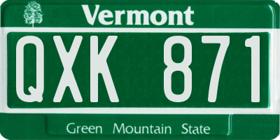 VT license plate QXK871