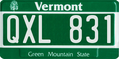 VT license plate QXL831