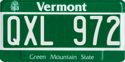 VT license plate QXL972