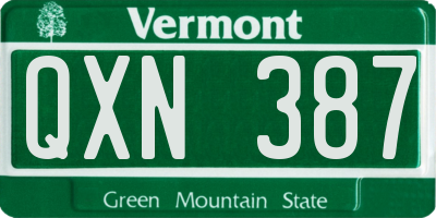 VT license plate QXN387