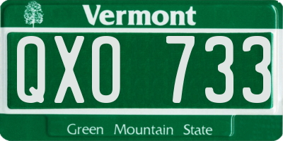 VT license plate QXO733