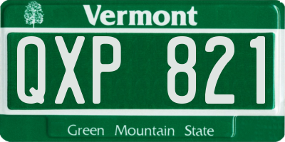 VT license plate QXP821