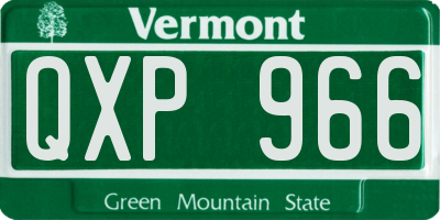 VT license plate QXP966