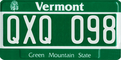 VT license plate QXQ098