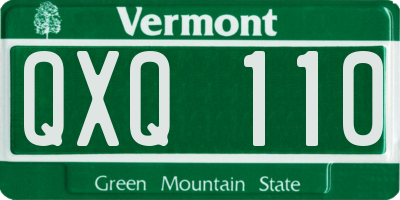 VT license plate QXQ110