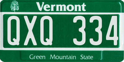 VT license plate QXQ334