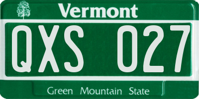 VT license plate QXS027
