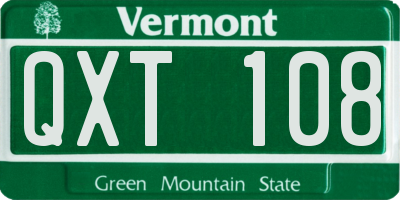 VT license plate QXT108
