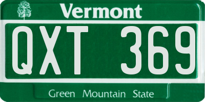 VT license plate QXT369