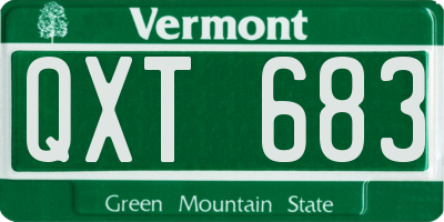 VT license plate QXT683