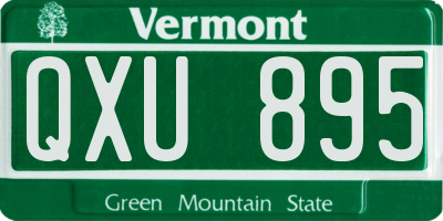 VT license plate QXU895