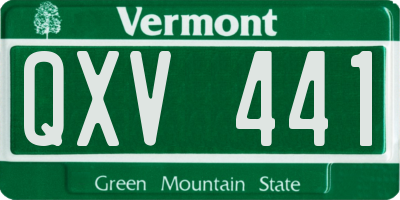 VT license plate QXV441