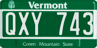 VT license plate QXY743