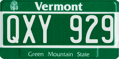 VT license plate QXY929