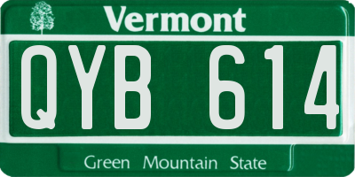 VT license plate QYB614