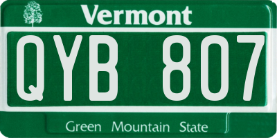 VT license plate QYB807