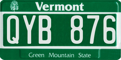 VT license plate QYB876