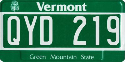 VT license plate QYD219