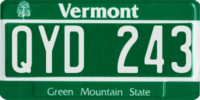 VT license plate QYD243