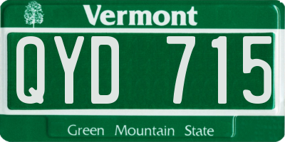 VT license plate QYD715