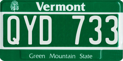 VT license plate QYD733