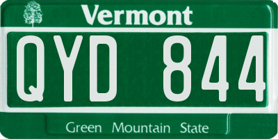 VT license plate QYD844