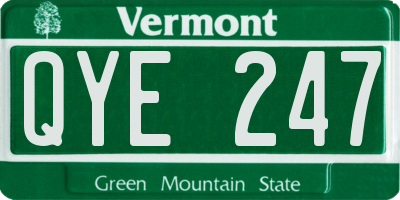 VT license plate QYE247