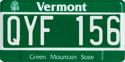 VT license plate QYF156
