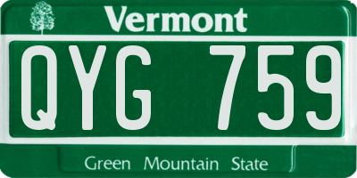 VT license plate QYG759