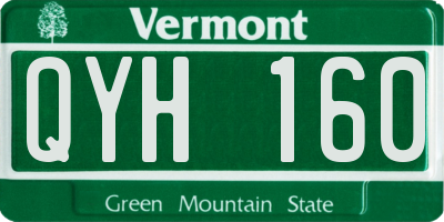 VT license plate QYH160