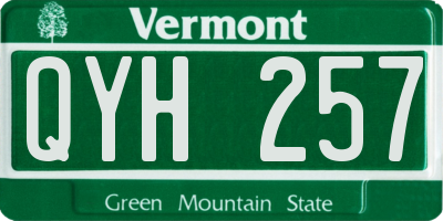 VT license plate QYH257