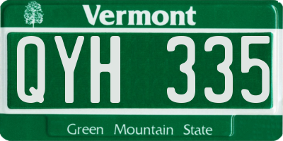 VT license plate QYH335