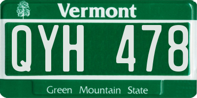 VT license plate QYH478