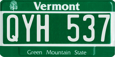 VT license plate QYH537