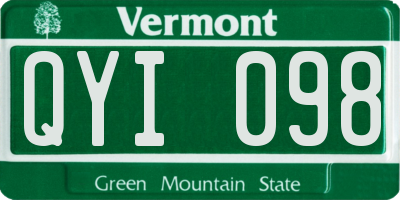 VT license plate QYI098