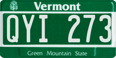 VT license plate QYI273