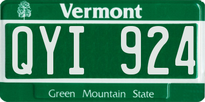 VT license plate QYI924