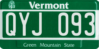 VT license plate QYJ093